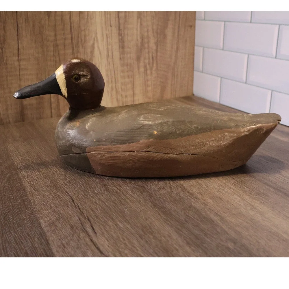 Vintage Duck Decoy Hand Carved Folk Art Lake Cabin Primitive Decor Hunting
